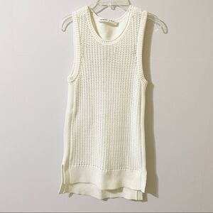 Athleta Size S Cream Ivory Sleeveless Knit Sweater Vest Longline